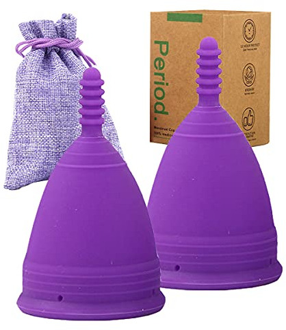 M MUNCASO Menstruationstasse 2 Stück Period Menstrual Cup, Sehr Weich und Flexibel Mehrwegbecher Menstruationstasse aus Medizinischem Silikon Menstruations Cup