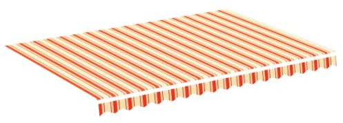 vidaXL Replacement Fabric for Awning in Vibrant Yellow and Orange - UV-resistant, Weather-resistant and Lightweight - Suitable for 3.5 x 2.5 m Frame
