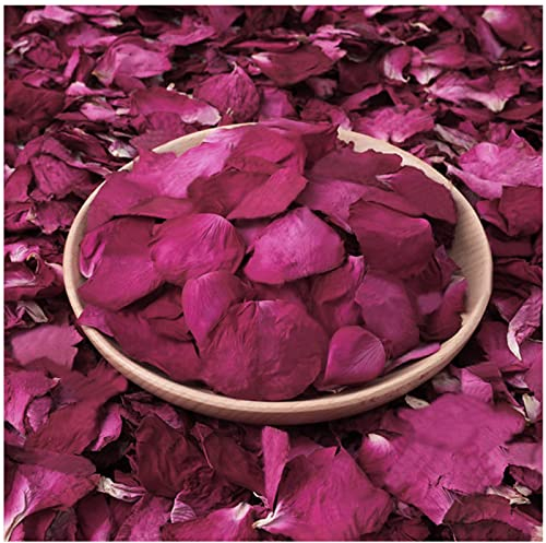 Colexy 200g Pétales de Rose Véritables, Naturel Pétales de Roses pour Bain des Pieds Spa, Séchées Pétale Rouge de Fleur Confettis pour Décoration de Fêtes de Mariage Artisanat Ambiance Romantique