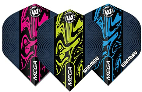WINMAU Mega Standard Liquid Dart Flight Set - 3 set per pack (9 Flights in Total)