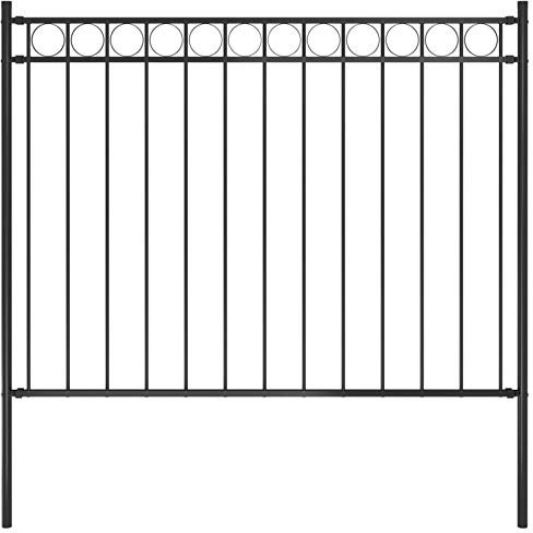Tidyard Clôture de Jardin Clôture Décorative en Acier pour Patio ou Terrasse 1,7x1 m Noir