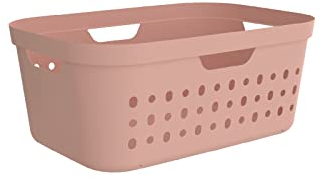 Rotho Jona Wäschekorb 39L Jona, Kunststoff (PP recycelt), pink, 39l (56.6 x 38.5 x 23.3 cm)