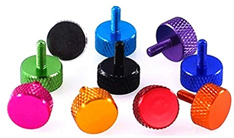 M2,5 Rändelschraube aus Aluminiumlegierung, bunte Schraube for Computergehäuse, Fernbedienung, Flugzeuge, 4, 8, 12, 15, 20, 25 mm (Farbe: Rot, Größe: M2,5 x 8, 5 Stück) ( Color : Purple , Size : M2.5x