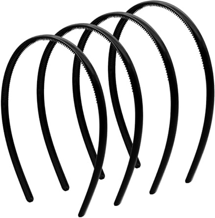 forenee Plastic Thin Skinny Headbands - Headbands for Women - Plain Headband for Girls DIY - Hair Bands Teeth Comb Headband Halloween Comb - Black