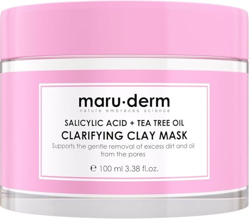 Maruderm Renande lermask - salicylsyra och teträdolja - anti-impregnering ansiktsmask, djuprengöring och mattande - 100 ml