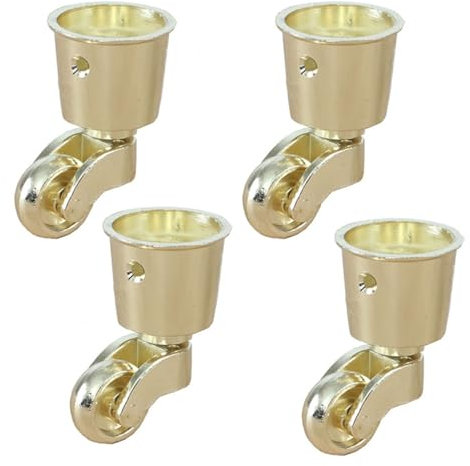 NISMIA High-End-Antik-Vintage-Effekt, die Tragfähigkeit Einer Einzelrolle beträgt ca. 50 kg, Drehbarilett-Möbelrolle aus massivem Messing, für Klavier Couchtischsofa (4 Rollen),Gold,68 * 38mm