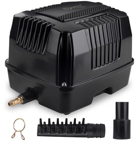 Hygger Linear Air Pump - Powerful & Quiet Commercial Pond & Tank Air Pump for Koi Pond Aeration, Fish Farm, Hydroponic Aquariums & Seafood Restaurant