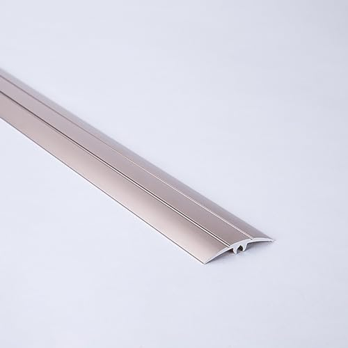 Bodenleisten Übergangsprofil Eloxiert Lang 135CM* 2 Stück Übergangsprofil Laminat Aluminiumlegierung Flach Trennstreifen Abdeckleiste(Lilagold,W:50MM)
