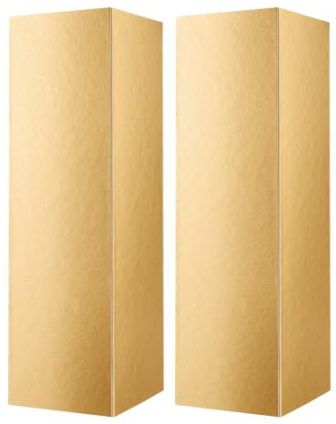 PKGMAGIC 2 Geschenkboxen für Wein, 34,3 x 11,4 x 10,2 cm, Flaschenboxen für Likör und Champagner, Weinkisten für Geschenke, faltbare Geschenkboxen mit Magnetverschluss (Gold glänzend)