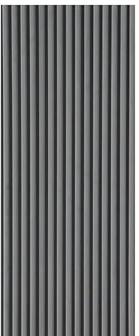 Tuda Grass Direct Velour Acoustic Wall Slatted 3D Panel Curved Slat - Dark Grey - 240x60cm