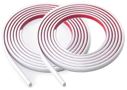 5Mx2 rouleaux Moulure Décorative Bordure de Carrelage Adhésive Flexible PVC Garniture Murale Bordure de Finition pour Miroir Frames Armoire Plafond (Blanc)