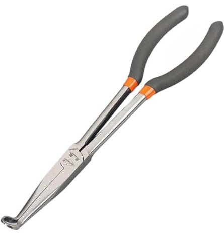 MagiDeal Spitzzange mit langer Spitze, Spitzzange mit großer Reichweite, professionelles Werkzeug zum Entfernen von Zündkerzen für Kraftfahrzeuge, Zange für, 45 Grad Runde