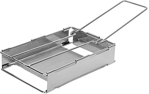 Grille-pain pour réchaud de camping, grille-pain en acier inoxydable, support pour grille-pain pour réchaud de camping à gaz, portable pour pique-nique et randonnée