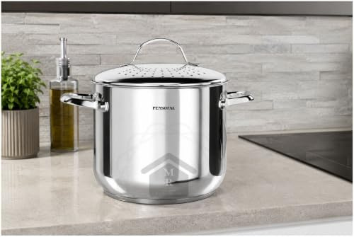 Pentola Pastasì con Coperchio Scolapasta Acciaio Inox Chromotek Nickel Free