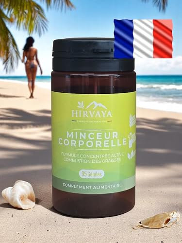 Minceur Corporelle – Brûleur de graisses naturel & coupe-faim | Détox & satiété | Complément minceur femme/homme | Perte de poids rapide | Sans gluten/lactose | Fabriqué en France - Hirvaya