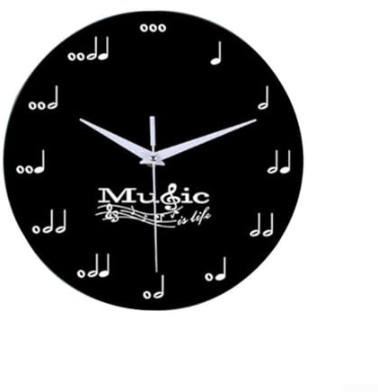 Marchfunny Orologio da parete creativo con simboli musicali, elegante decorazione per la casa per gli amanti della musica, per vari spazi