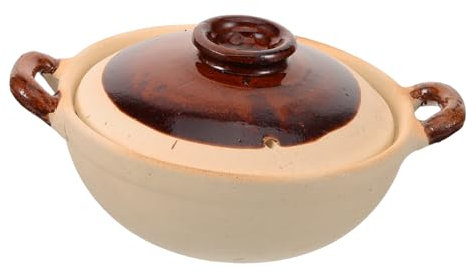 Didiseaon Multi-Functional Clay Stew Pot with Double Handles Casserole for Home Cooking Even Heat Distribution Non-Stick Surface Easy to Clean and Portable Kitchenware