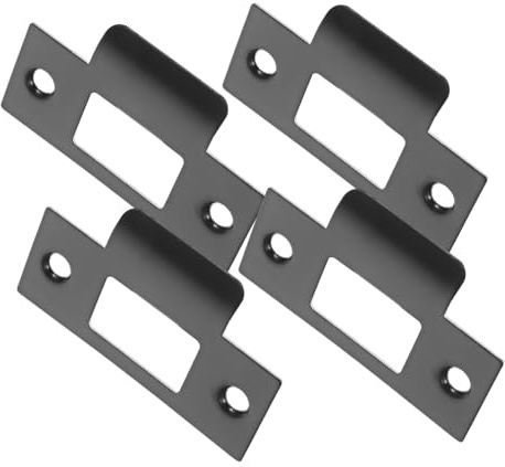 TEHAUX 4 pièces Plaques de Renfort Inoxydable Protège Pêne pour Portes Intérieures Plaques de Fermeture Robustes pour Sécurité Renforcée