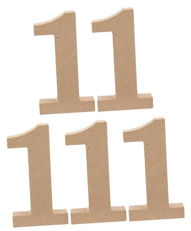 HONITANO 5 Pièces Décorations Bois Chiffre Numéro pour Table Bureau Décoration Naturelle et Polyvalente pour Maison Restaurant et Événements