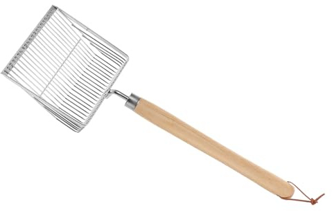 Toyvian Pala de Playa de Acero Inoxidable con Mango de Madera Antideslizante Pala Excavadora de Arena con para Juguete de Playa para Vacaciones de Verano y Recolección de Conchas