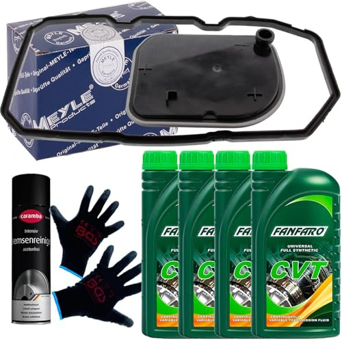 Meyle Automatik Getriebe Filter Set+Cvt Öl | 0140370004/S+4L Cvt Öl+Bremsenreiniger+Handschuhe Kompatibel mit A-Klasse (W169),B-Klasse Sports Tourer (W245)