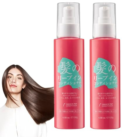 Leave-in Hair Conditioner, 2 st Leave-in-hårbehandling, utan sköljning, bärbar användning för resor, slätar ut rörigt hår, säkerställer sidenslätt, mjukt hår hela dagen