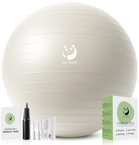 Slim Panda Gymnastikball, 55-85CM Explosionsgeschützt Pezziball Sitzball mit Pumpe, Trainingsball Fitnessball für Senioren Therapie,Schwangerschaft, Fitness, Balance Training