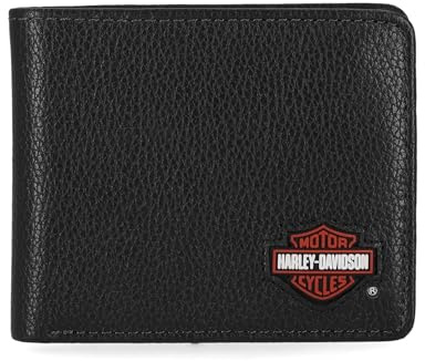 Harley-Davidson Portefeuille en Cuir de Blocage RFID pour Homme, Triple Pliage