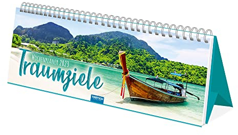Trötsch Aufstellwochenkalender quer Traumziele 2023: Aufstellkalender Tischkalender