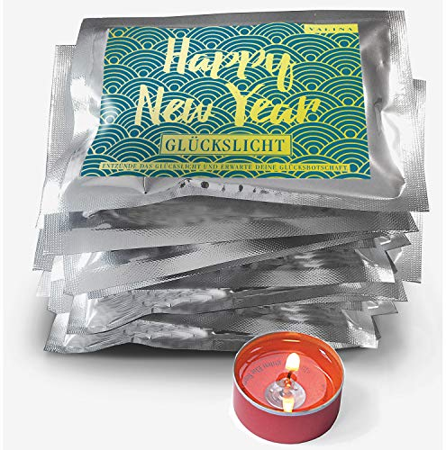 Fortunas Glückslicht | Edition Happy | Happy New Year | Mit edlem Golddruck | Statt Bleigießen | 10er-Set