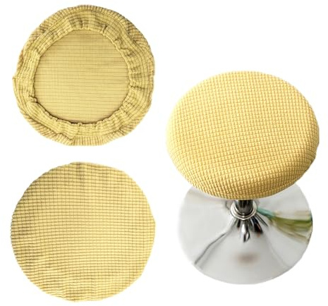CHENNAN 2 Stück Rund Stuhlhussen Staubdicht Hocker Bezug Runde Wasserdichter Hockerbezüge Rund Bezug Runder Drehbarer Hocker Schonbezug Knitterfrei für 25-29 cm Durchmesser Runder Hocker