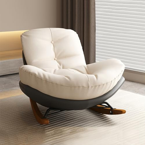 LOERSS Schaukelstuhl Für Den Außenbereich,Lesesofa,Schaukelstuhl Mit Armlehnen,Schaukelstuhl Für Den Innenbereich,Sessel Mit Hoher Rückenlehne,Moderner Schaukelstuhl Für Kinderzimmer(Chair,Grey)