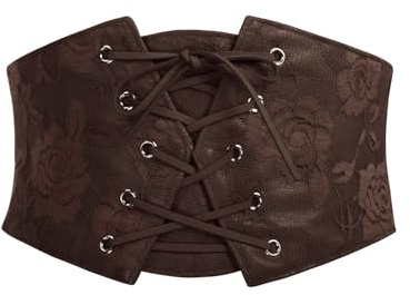 Renaissance Corset Belt for Women Elastic Wide Waist Corset Dark Coffee 2XL