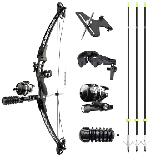 surwolf Bogenschießen Bowfishing Compound Bow Kit RTH 13.6-18.1 kg Draw Length 59.7 cm-76.2 cm, Target Shooting Bow with Accessories for Bowfishing Bogenschießen Jagd