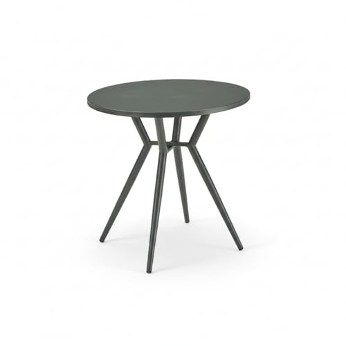 Liadomo Gartentisch Lesina, Balkontisch Ø 80 cm, Aluminium anthrazit | runder Beistelltisch, korrosionsbeständig, wetterfest, pflegeleicht