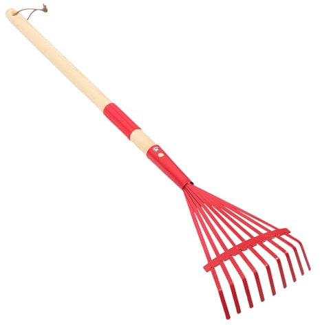 TOYANDONA Rastrillo De Jardín con Mango De Madera Extraíble De 4 Piezas Rastrillo para Exteriores Rastrillo para Rastrillo De Jardín Desmontable Rastrillo De Hojas para Césped