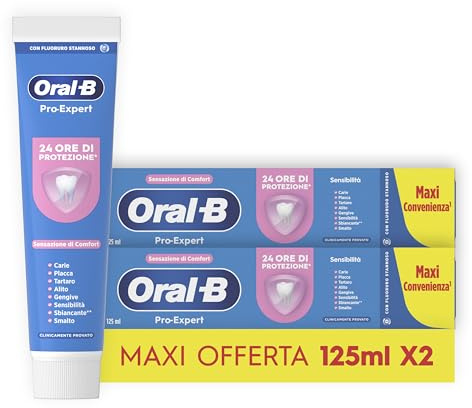 Oral-B Dentifricio Pro-Expert Sensibilità 2x125ml, Dentifricio Formato Convenienza per Denti Sensibili, Pulizia Denti Efficace, Alito Fresco, Sapore Eucalipto Menta Piperita