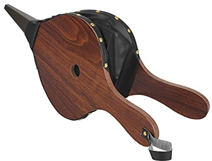 Fireplace Bellows, Outdoor Cooking Fan Air Blower Wooden Manual Fire Stove Blower with Hanging Strap Fire Bellows Wood Stove Fan for Camping BBQ Grill Chimney, 16.9x7.5 in