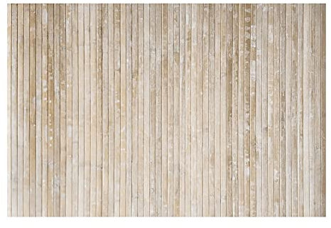 STOR PLANET Alfombra DE Bambu Premium con Base Antideslizante. TAMAÑO 80X150 CM. Color Yeso