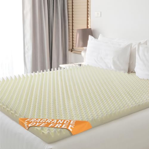 Vaunn Medical Egg Crate Mattress Topper, Fragrance-Free, Dye-Free, Convoluted Foam for Pain Relief on Pressure Sores, Ventilated Therapeutic Support and Recovery, Hospital Bed Twin (79 x 35)
