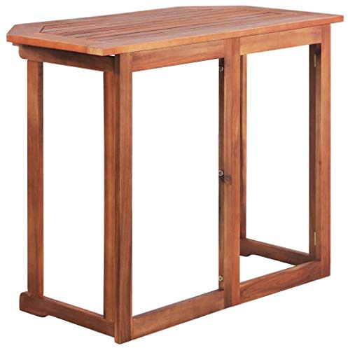 Tidyard Gartentish Klapptisch Massivholz, Braun 90 x 50 x 75 cm, Esstisch Holztisch Balkontisch