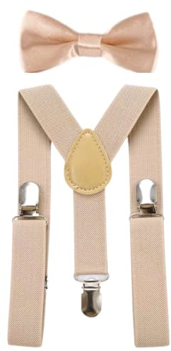 CHENGZI Kajeer Hosenträger-Set für Kinder, verstellbare elastische Hosenträger mit Fliege für Jungen und Mädchen