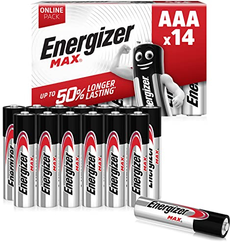 Energizer Max AAA Batterie (14 Stück) - Alkali-Batterien 1,5V - Power für verschiedenste Geräte des täglichen - 100% plastikfreie Recycelbar Verpackung - 10 Jahre lagerfähig [Exklusiv bei Amazon]