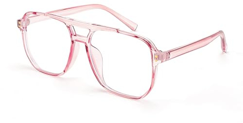 FEISEDY Retro 70er 80er Blaulichtfilter Brille Damen Ohne Stärke Herren Computerbrille mit Blue Light Blocking Glasses PC Gaming Brillen B2866