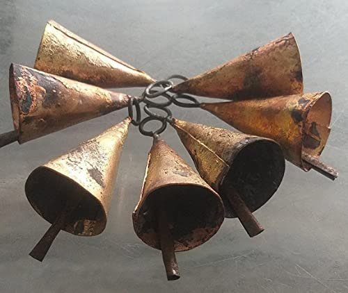 Rustikale Eisen-Metall-Kegelglocken, Glocken für Windspiele, kleine Glocken zum Basteln, Mini-Kuhglocken, Set mit 100 Stück, 5,1 cm Höhe
