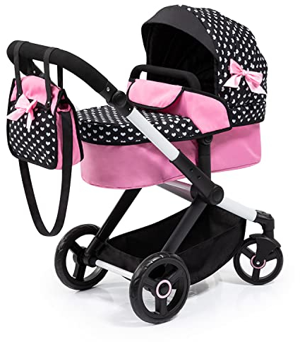 Bayer Design 17060AA Puppenwagen Xeo mit Tasche, höhenverstellbarer Griff, Schwenkschieber, wandelbar als Puppenjogger, bewegliche Vorderräder, integrierter Korb