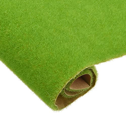 sourcing map Artificial Model Grass Mat 2pcs 3 x 10(8cm x 25cm) Light Green Small Realistic Model Fake Turf for Garden Lawn Decoration Model