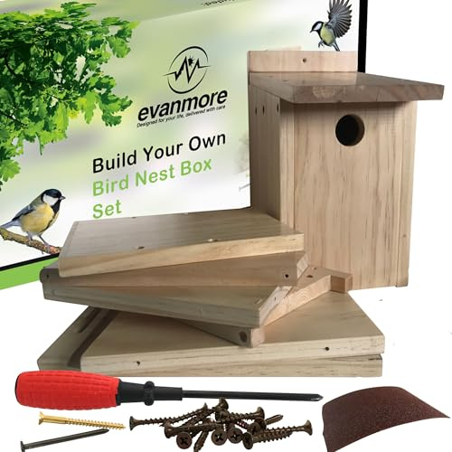 Build Your Own Bird Box Set DIY Kit Birds House Gift Wood For Children Adults Garden Self Assembly Birdhouse Boxes Kits