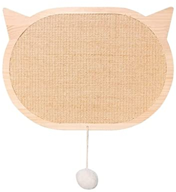 Katzen Kratzbrett Katzenkratzbrett Wandmontiertes Kratzbrett Holz Katzenkratzpolster Katzenform Katzenkratzer Mit Sisalauflage Und Saugnapf Schützt Teppiche und Sofas ( Blue : Beige , Size : 47*37cm )