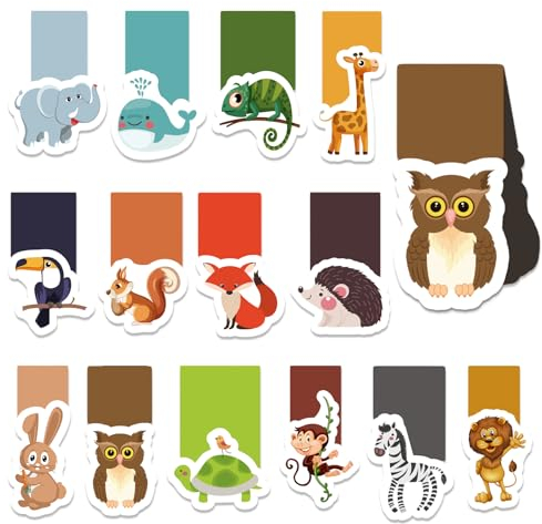 30 Stücke Magnetische Tier Lesezeichen, Kreativ Page Marker Kit für Kinder, Studenten, Büro, Schule, Buchliebhaber - Lesezubehör Mitgebsel